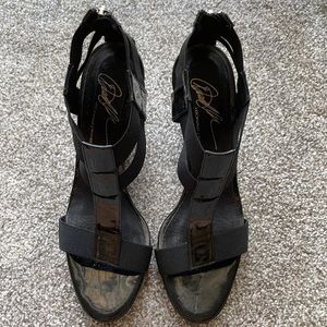 Donald J Pliner Cork Platform Wedge Sandals